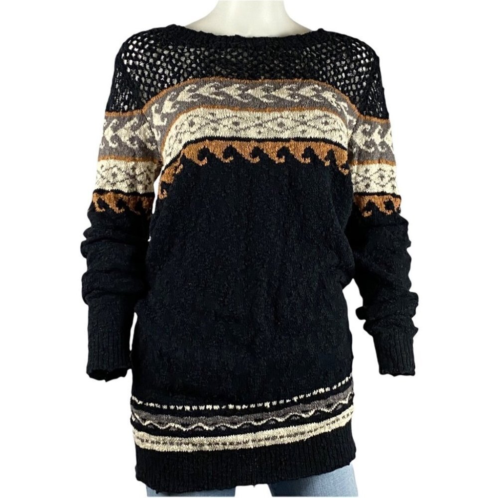 ETERNAL SUNSHINE 100% Cotton Mixed-Texture Long Sweater M/L